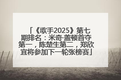 《歌手2025》第七期排名：米奇·盖顿首夺第一，陈楚生第二，郑欣宜将参加下一轮张榜赛