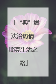 “典”燃法治热情 照亮生活之路