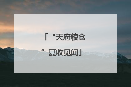 “天府粮仓”夏收见闻