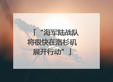 “海军陆战队将很快在洛杉矶展开行动”