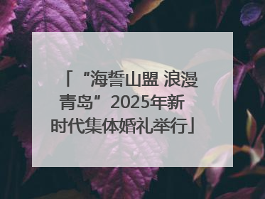“海誓山盟 浪漫青岛”2025年新时代集体婚礼举行