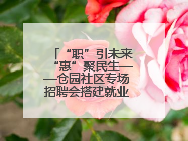 “职”引未来“惠”聚民生——仓园社区专场招聘会搭建就业“暖心桥”