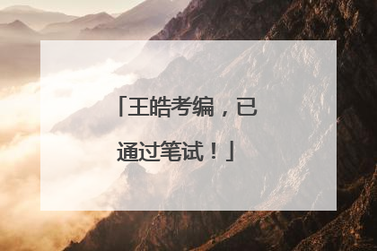王皓考编，已通过笔试！
