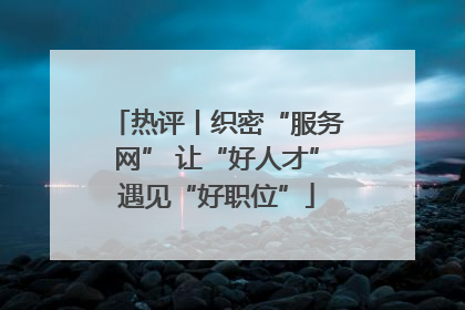 热评丨织密“服务网” 让“好人才”遇见“好职位”