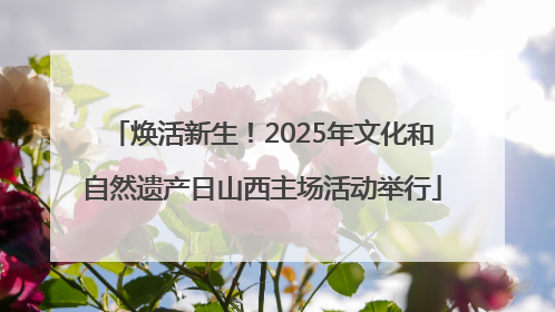 焕活新生！2025年文化和自然遗产日山西主场活动举行