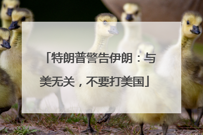 特朗普警告伊朗：与美无关，不要打美国