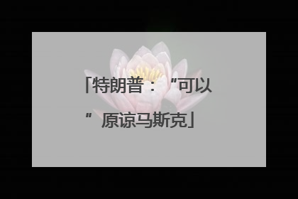 特朗普：“可以”原谅马斯克
