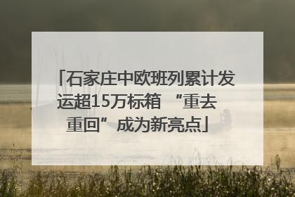 石家庄中欧班列累计发运超15万标箱 “重去重回”成为新亮点