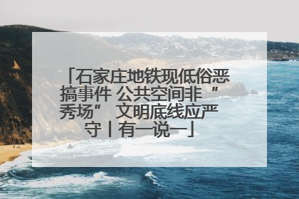 石家庄地铁现低俗恶搞事件 公共空间非“秀场” 文明底线应严守丨有一说一