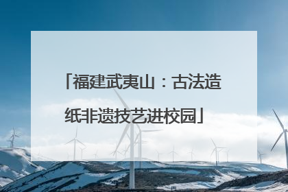 福建武夷山：古法造纸非遗技艺进校园