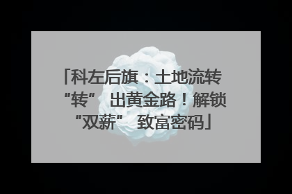 科左后旗：土地流转 “转” 出黄金路！解锁 “双薪” 致富密码