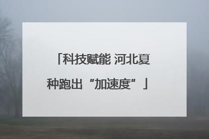 科技赋能 河北夏种跑出“加速度”