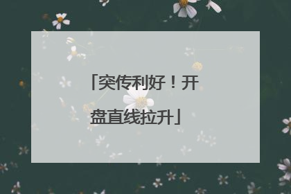 突传利好！开盘直线拉升