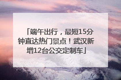 端午出行，最短15分钟直达热门景点！武汉新增12台公交定制车