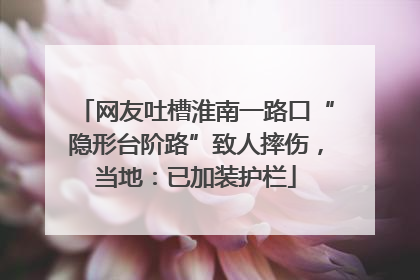 网友吐槽淮南一路口“隐形台阶路”致人摔伤，当地：已加装护栏