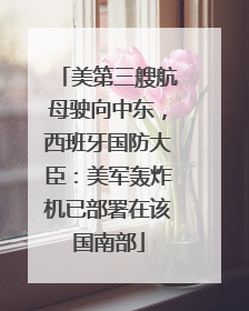 美第三艘航母驶向中东，西班牙国防大臣：美军轰炸机已部署在该国南部