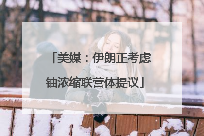 美媒：伊朗正考虑铀浓缩联营体提议