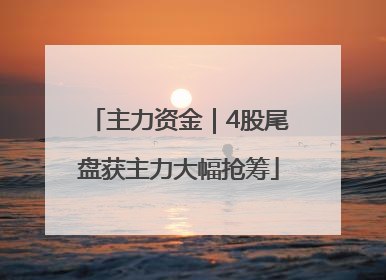 主力资金｜4股尾盘获主力大幅抢筹