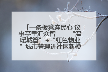 一条板凳连民心 议事亭里汇众智——“温暖城管”+“红色物业”城市管理进社区新模式绘就城市管理社区治理新画卷