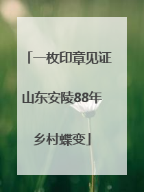 一枚印章见证山东安陵88年乡村蝶变