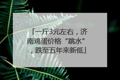 一斤3元左右，济南鸡蛋价格“跳水”，跌至五年来新低