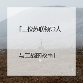 三位苏联领导人与二战的故事