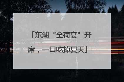 东湖“全荷宴”开席，一口吃掉夏天