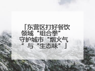东营区打好餐饮领域“组合拳” 守护城市“烟火气”与“生态味”