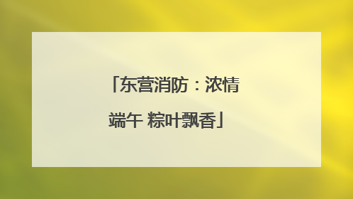东营消防：浓情端午 粽叶飘香