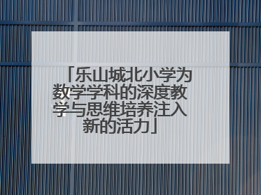 乐山城北小学为数学学科的深度教学与思维培养注入新的活力