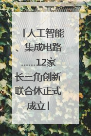 人工智能、集成电路……12家长三角创新联合体正式成立