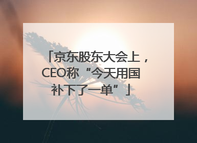 京东股东大会上，CEO称“今天用国补下了一单”
