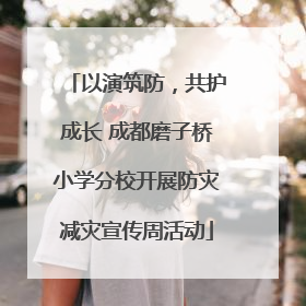 以演筑防，共护成长 成都磨子桥小学分校开展防灾减灾宣传周活动