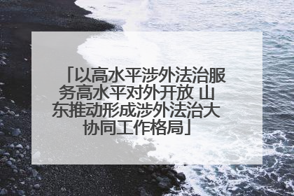 以高水平涉外法治服务高水平对外开放 山东推动形成涉外法治大协同工作格局