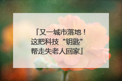 又一城市落地！这把科技“钥匙”帮走失老人回家