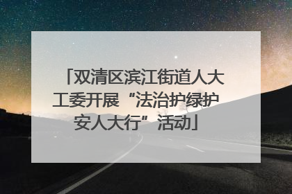 双清区滨江街道人大工委开展“法治护绿护安人大行”活动