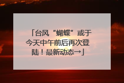 台风“蝴蝶”或于今天中午前后再次登陆！最新动态→