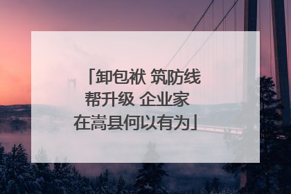 卸包袱 筑防线 帮升级 企业家在嵩县何以有为