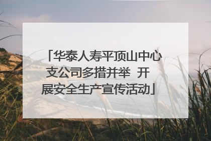 华泰人寿平顶山中心支公司多措并举  开展安全生产宣传活动