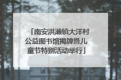 南安洪濑镇大洋村公益图书馆揭牌暨儿童节特别活动举行