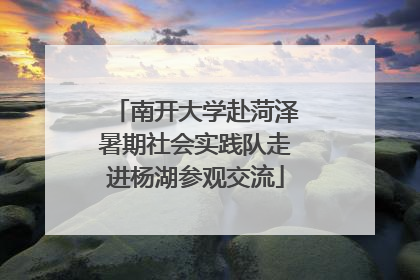 南开大学赴菏泽暑期社会实践队走进杨湖参观交流