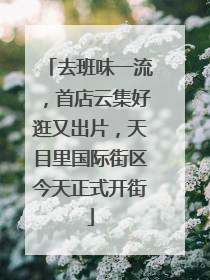 去班味一流，首店云集好逛又出片，天目里国际街区今天正式开街