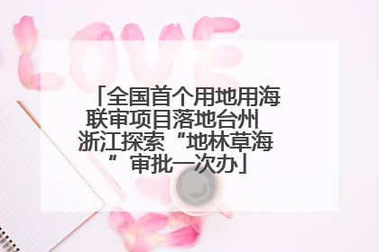 全国首个用地用海联审项目落地台州 浙江探索“地林草海”审批一次办