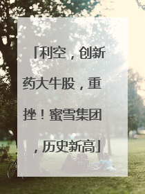 利空，创新药大牛股，重挫！蜜雪集团，历史新高