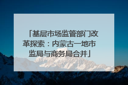 基层市场监管部门改革探索：内蒙古一地市监局与商务局合并