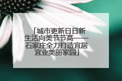 城市更新日日新 生活向美节节高——石家庄全力打造宜居宜业美丽家园