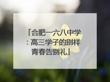 合肥一六八中学：高三学子的别样青春告别礼