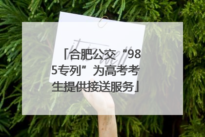 合肥公交“985专列”为高考考生提供接送服务