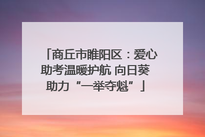 商丘市睢阳区：爱心助考温暖护航 向日葵助力“一举夺魁”