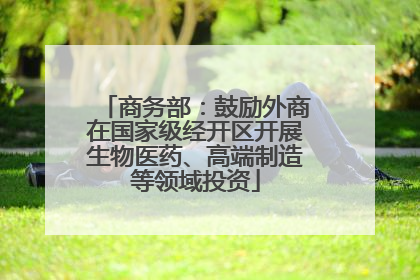商务部：鼓励外商在国家级经开区开展生物医药、高端制造等领域投资